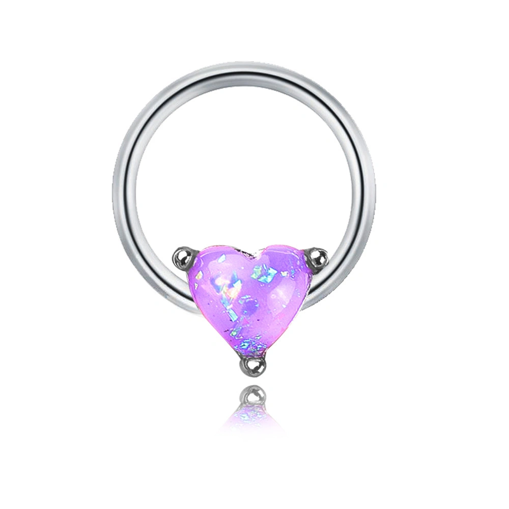 Stainless Steel Pink Gem Piercing Jewelry