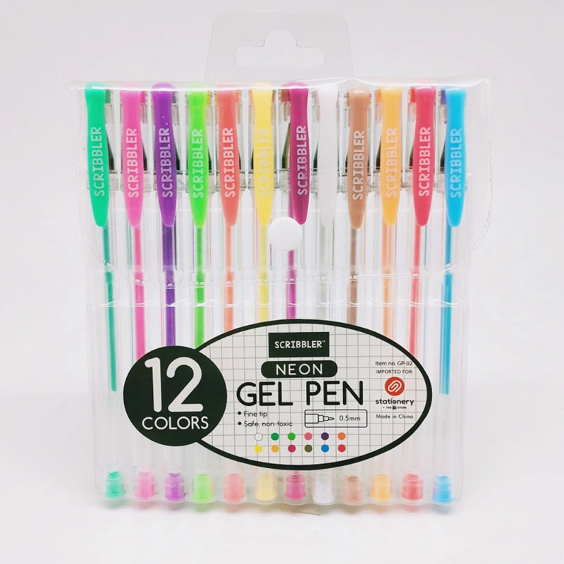 Office School Stationery Art Supplies Set of 12 Neon Gel Pen