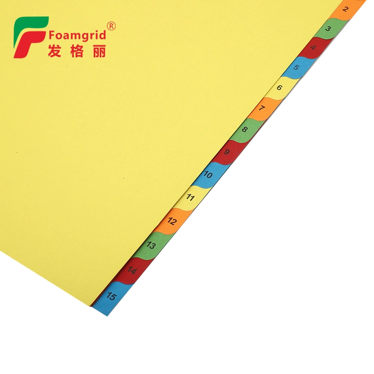 Format A4 écologique personnalisable coloré Tab Cards Binder différentes la page index Page 11 trous du papier du diviseur de fichier