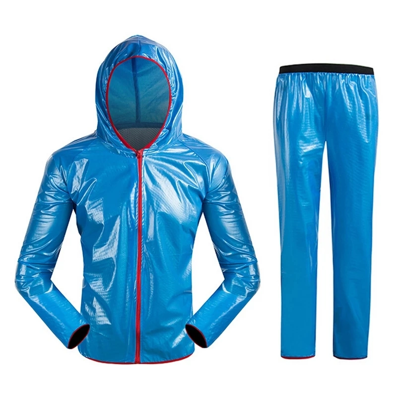 Custom Logo Waterproof Raincoat Suit Outdoor Fishing Fashion Sports Raincoat Unisex Riding Motorcycle Rainwear Suit Adult Rain Jack