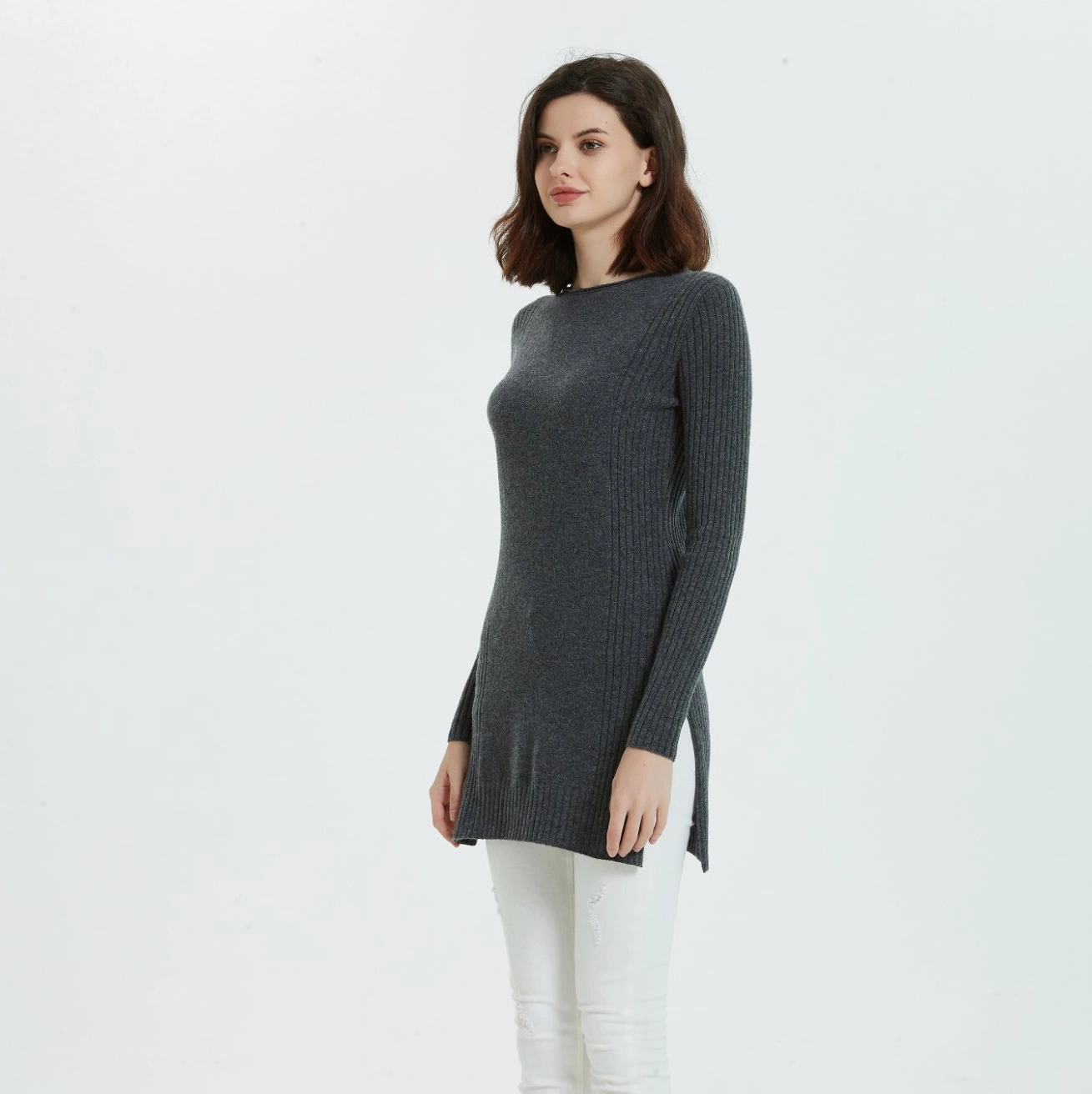 Classic Styles 100% Cashmere Ladies Fashion Seamfree Knitting Long Dress