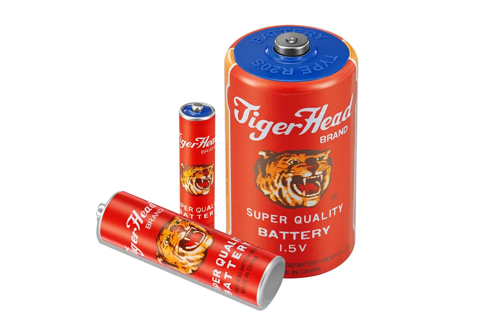 Tiger Head 1.5V R20s Um1 Carbon Zinc Battery Paper Jacket