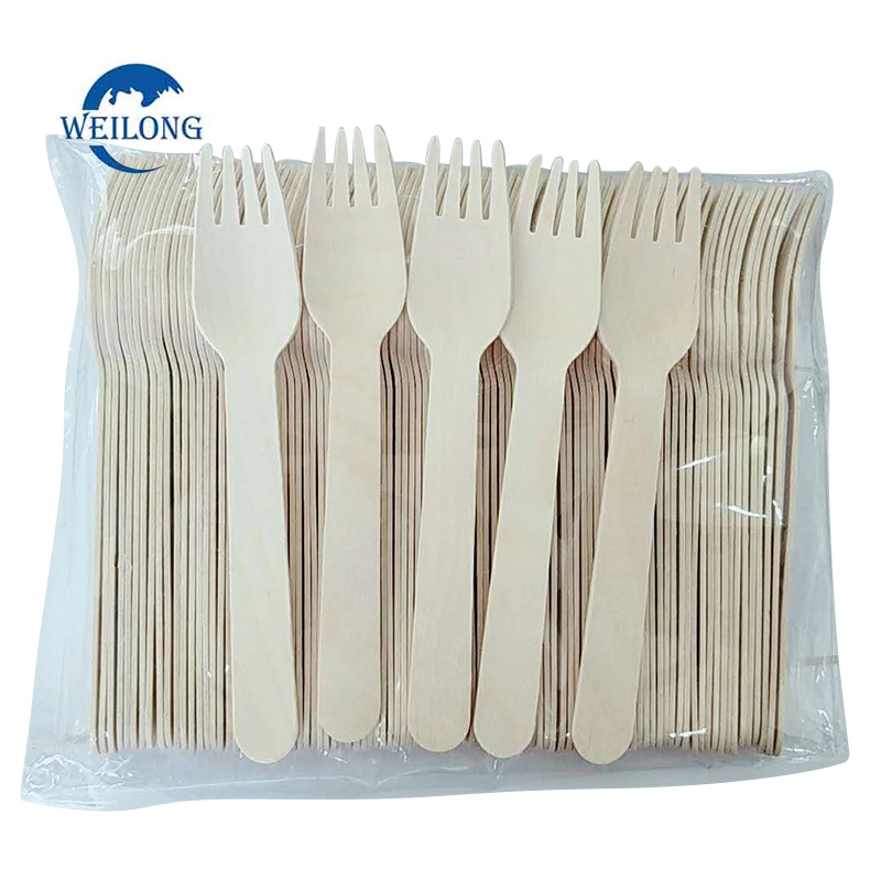 Weilong Cutlery Set Disposable Mini Wooden Spoon and Fork