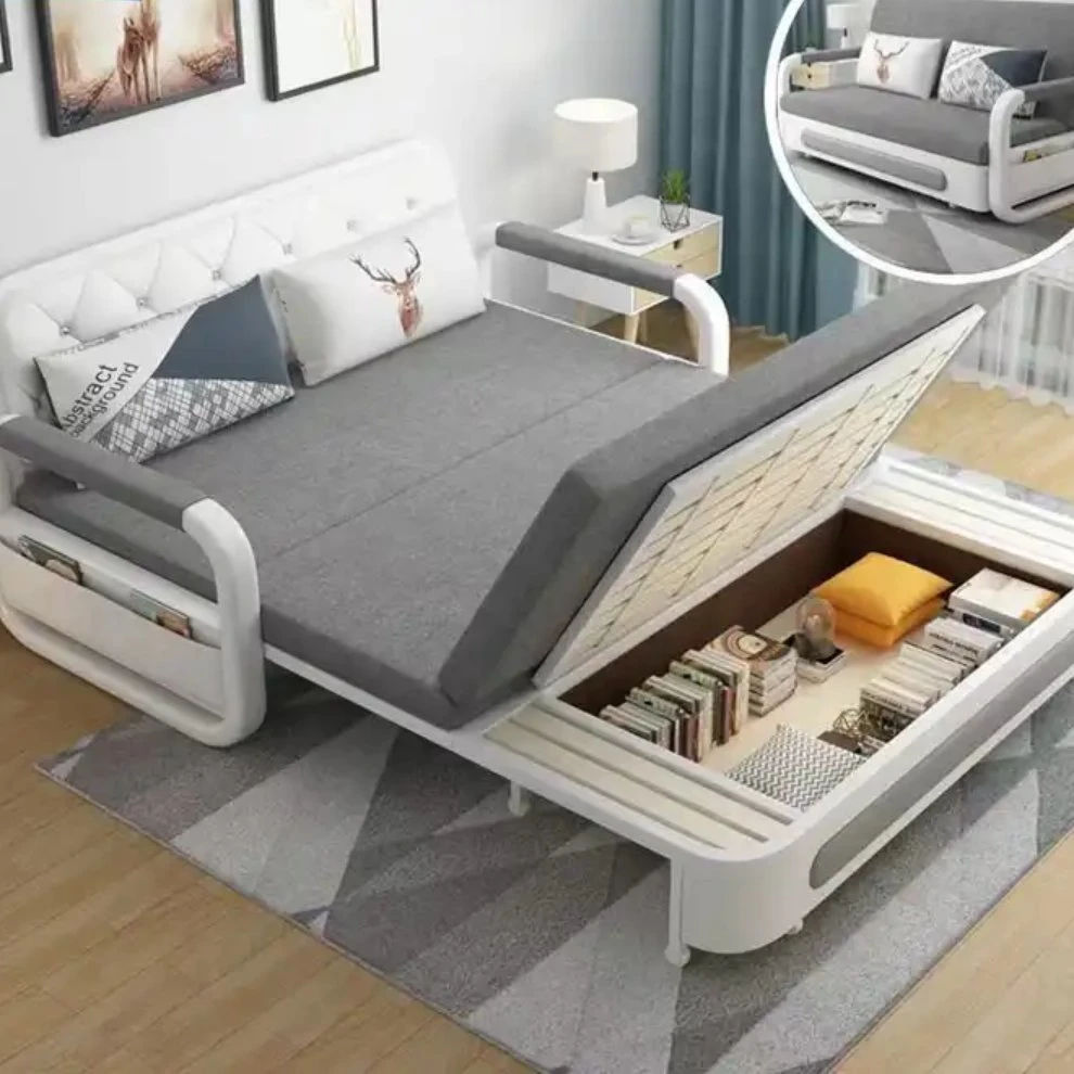 أسلوب حياة عالي الجودة امتداد مقعد واحد أريكة مع سرير معيشة غرفة متعددة الأغراض بسرير أريكة يمكن تحويلها إلى سرير من القماش المطليّ