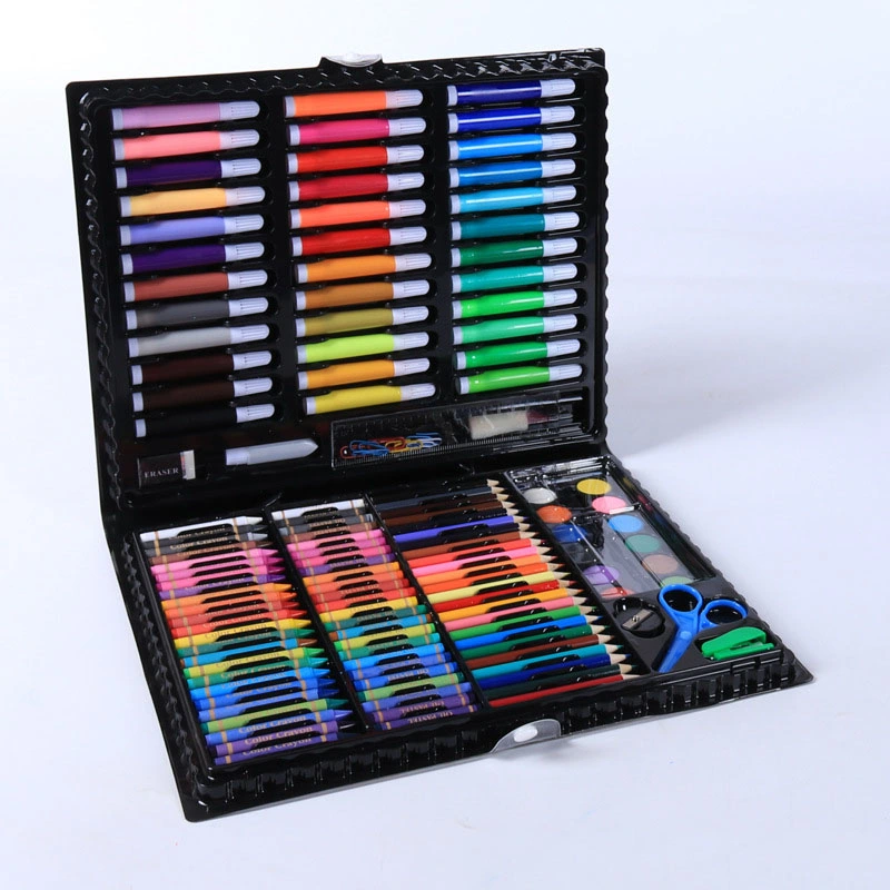 Amazon Wholesale/Supplier 150 Pieces Plastic Box Art Drawing Set for Kids Drawing Art Box with Oil Pastels, Crayons, Colored Pencils, Markers