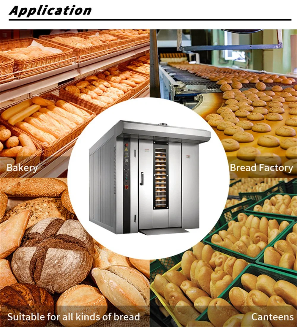 Bread Rotary Oven 16 32 64 Trays Rotary Oven for Bread Biscuit Cookie Pizza Chicken /Gas /Electric /Diesel Rotary Bakery Oven