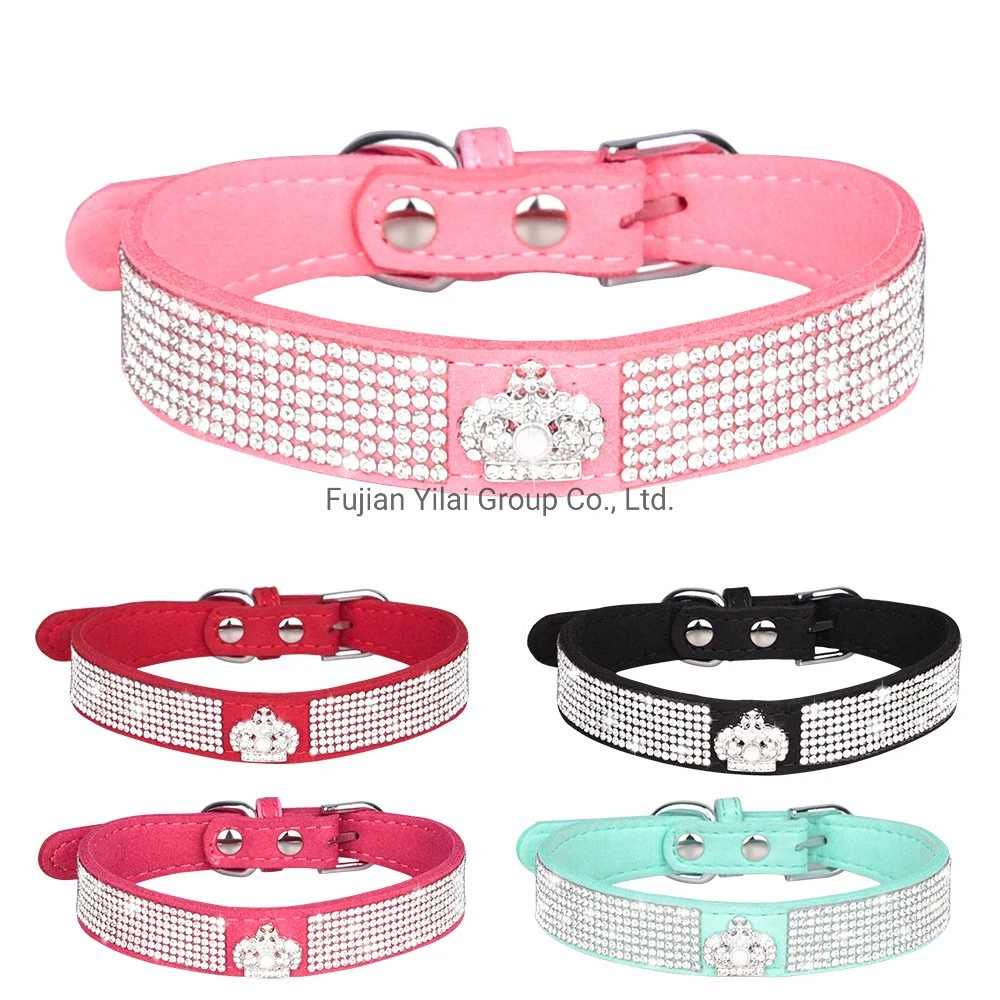 Bright Strass Diamant Hundehalsband Bling Juwelen Schleife Krone Haustier Katzenringe Mit Schmuck Tierzubehör Zubehör