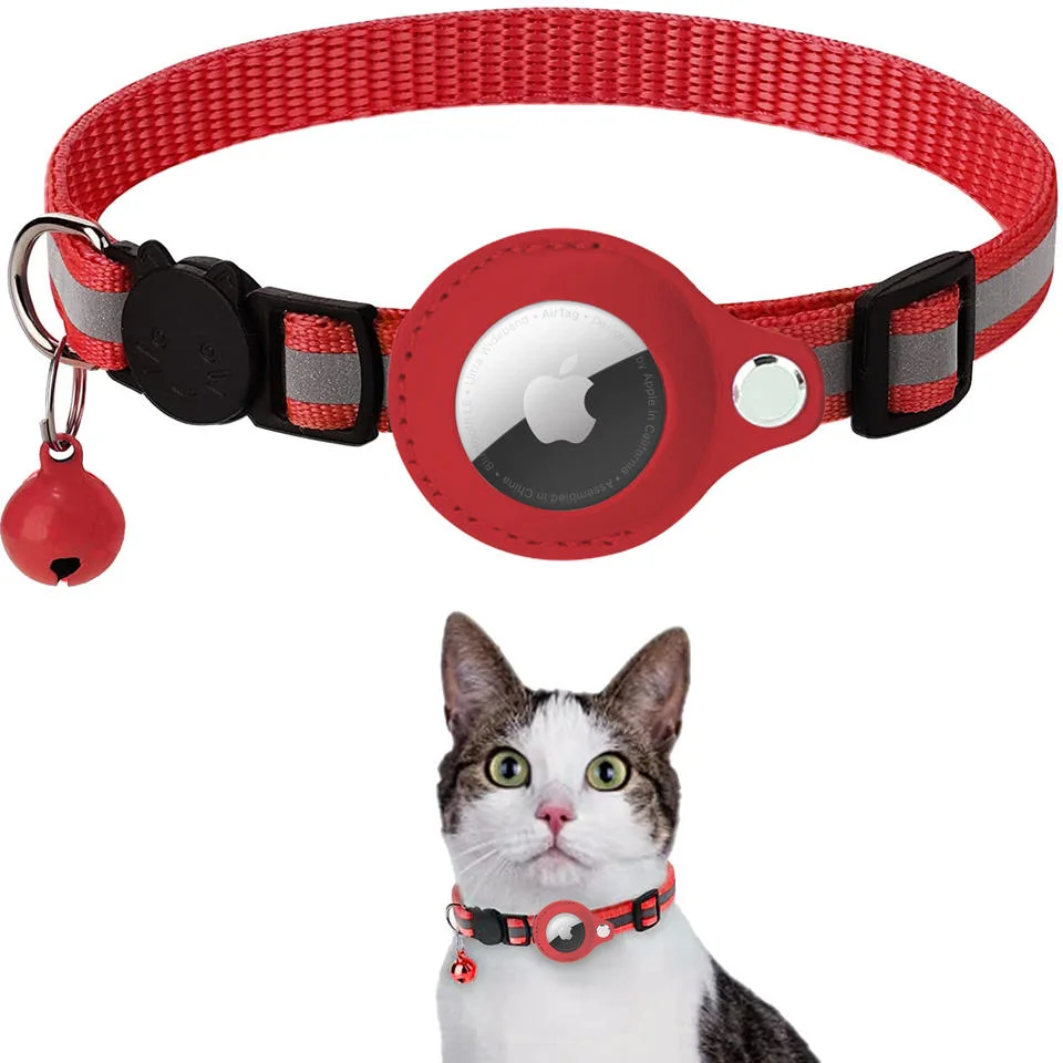 Fournitures pour animaux de compagnie Apple PET Dog GPS Tracker anti-Cat manquant Collier à cloche à col réfléchissant