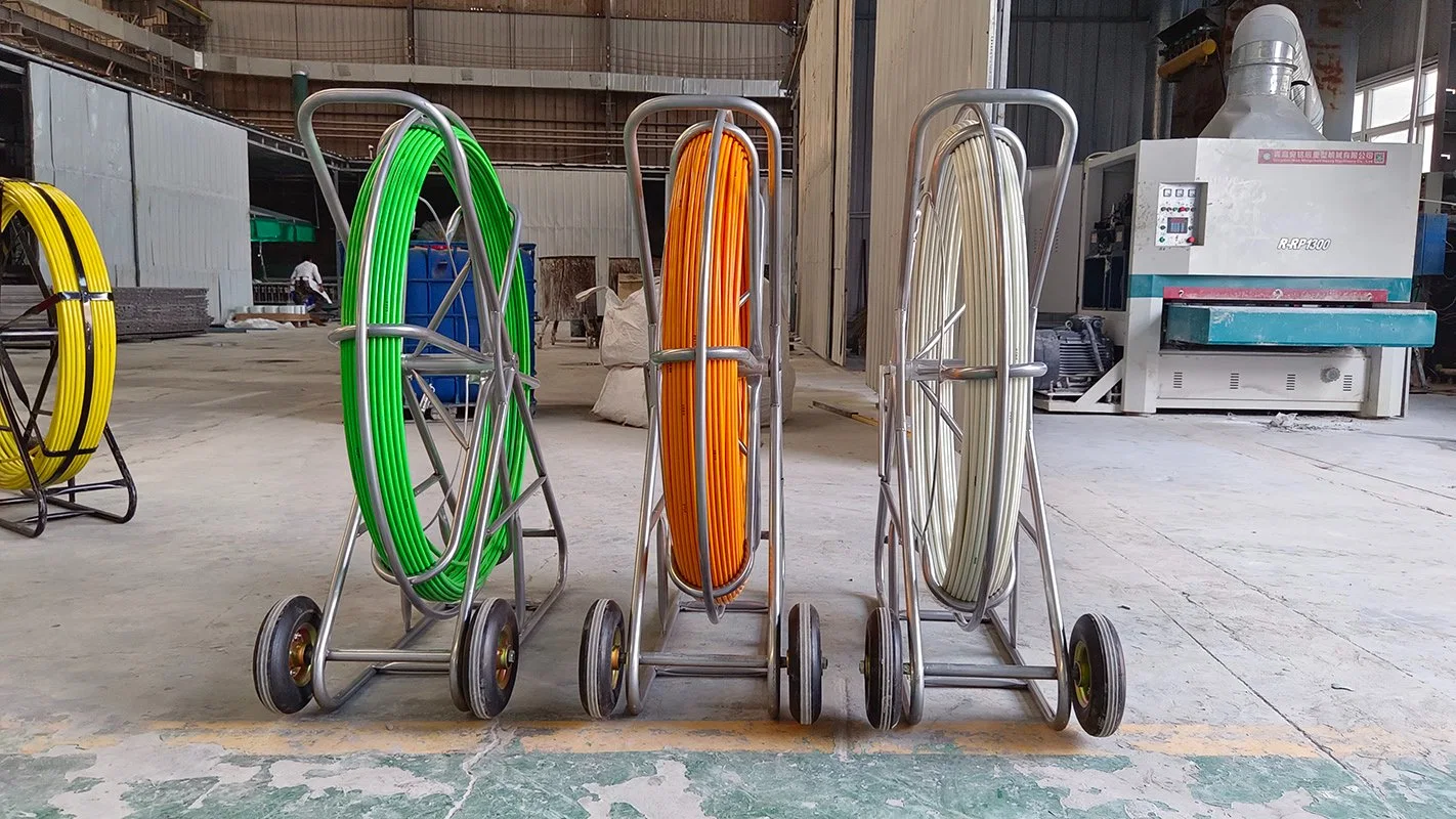 Fiber Snake Cable Rods Underground Cable Laying FRP Duct Rodders Copper Wire Drawing Head Conduit Duct Rodders