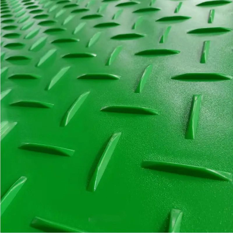 Diamond Plate Tread Design 4FT X8 Plastic HDPE Construction Road Ground Protection Mats