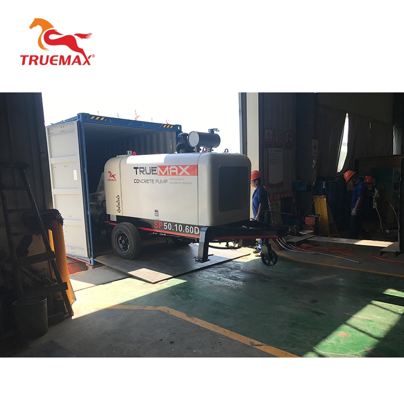 Venda a quente de mecanismos concretos Truemax Sp50.10.60d Cimento Putzmeister Estacionária Trailer Diesel Bombas para betão para venda