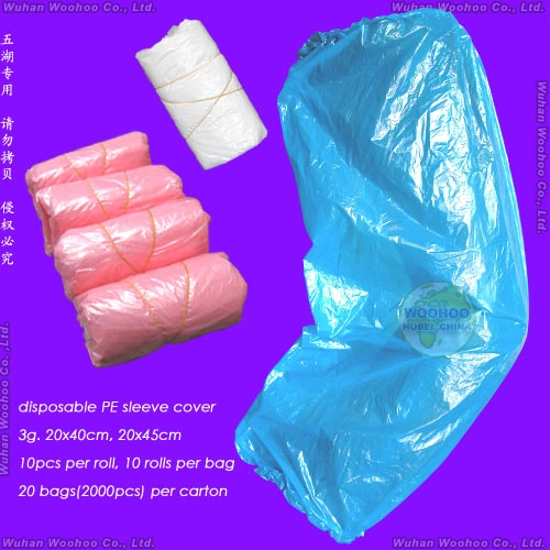 Waterproof Protective Medical/Surgical/CPE/SMS/PP/Nonwoven/Plastic Disposable PE Oversleeves for Household Cleaning/Clean-Room/Food Processing/Industry/Service