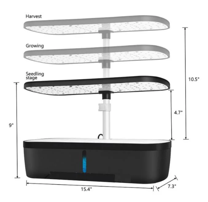 Tabla de interiores Brilliant-Dragon Smart Mini LED de la planta de luz cada vez más vertical de la agricultura El cultivo hidropónico de contenedores cuadrados ollas