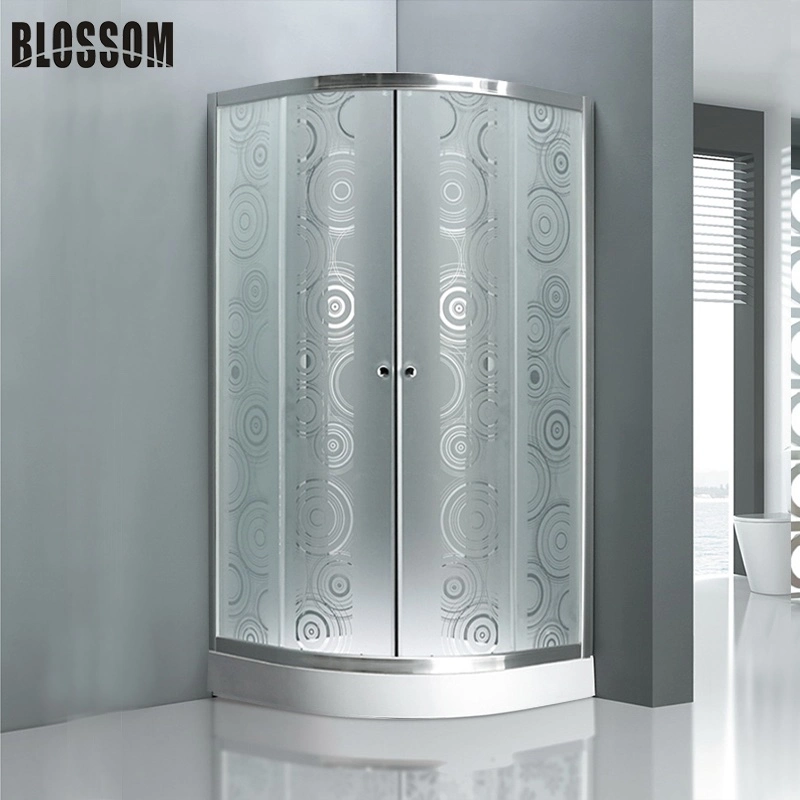 Economic Model Bathroom Shower Door with Round Circle Glass Pattern