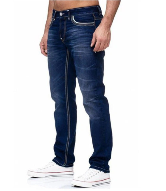 Men Denim Slim Ripped Pants Casual Leisure Men's Jeans with Hole