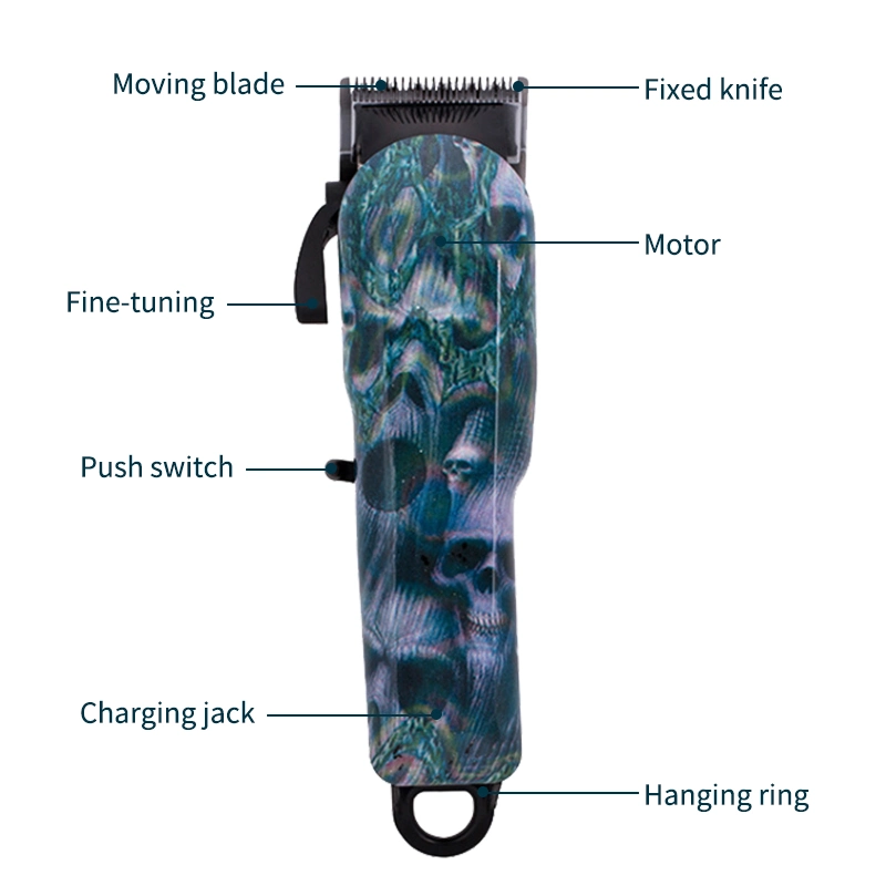 Barbería inalámbrica profesional personalizada Graffiti Retro Oil Head Gradient Electric Clippers Moda patrón Peluquería Clippers