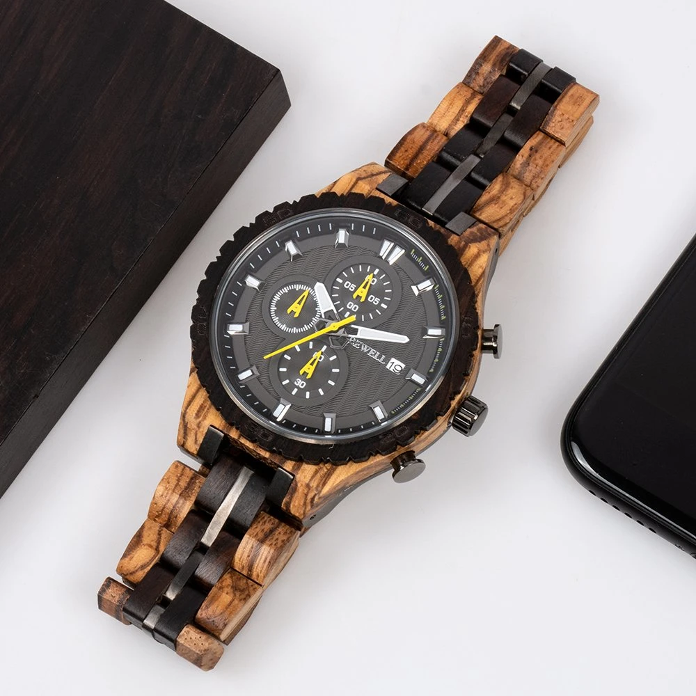 Minimalista de madeira personalizada OEM Relógios Cronógrafo Luxo Relógios de quartzo de Pulso Fastrack Assistir para homens