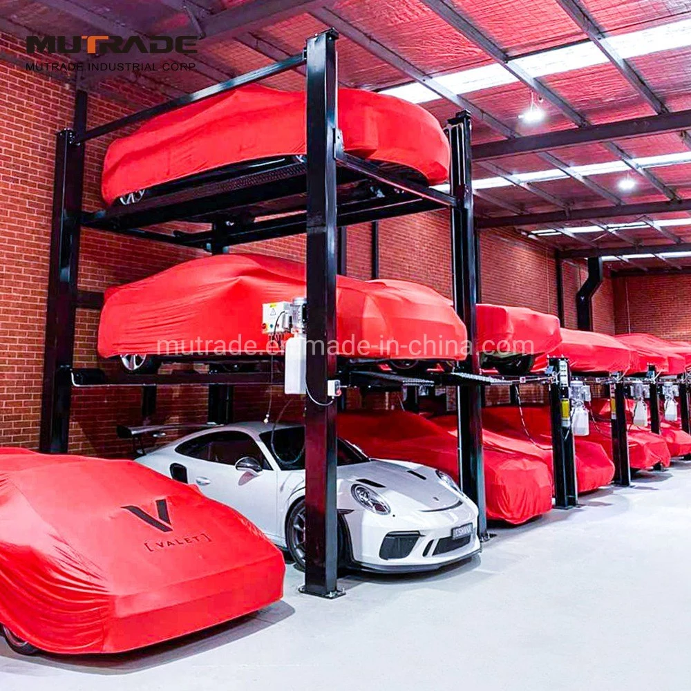 Triple Car Stacker Lift System 4 Post Valet Parking Equipment