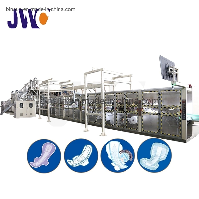 Jwc Customizable 1000PCS 3 Pieces Type Sanitary Napkin Machine