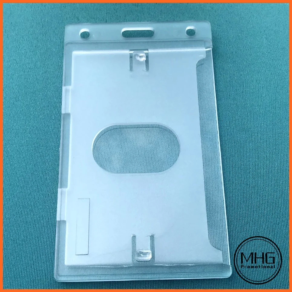 Side-Loading Frosted Vertical Rigid Plastic Badge ID Card Holders