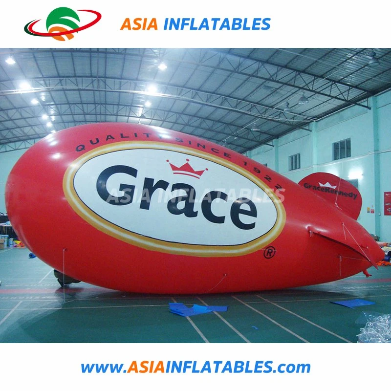 5m Custom Giant PVC Helium Inflatable Blimp Helium Red Balloon