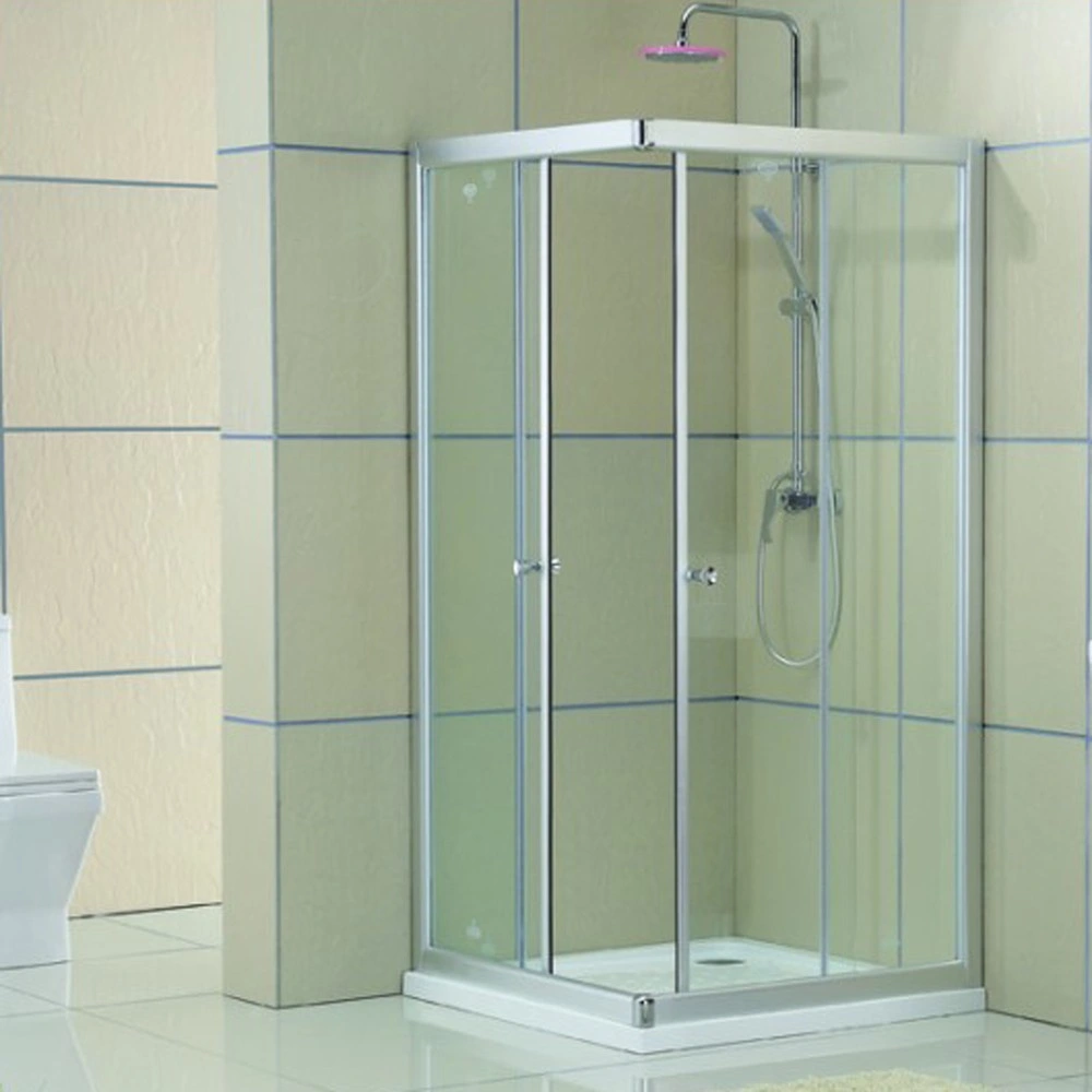 L'impression de soie blanche salle de douche en verre de cabine de douche Box