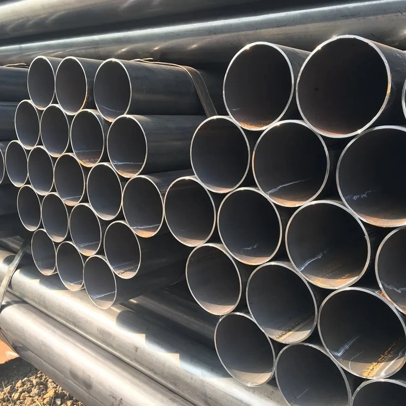 Ms Steel ERW Carbon ASTM A53 Black Iron Pipe Sch40 Welded Steel Pipe for Building Material Adequate Inventory Manufacturers