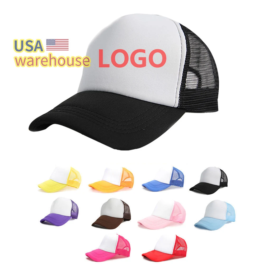 Sublimation Trucker Hat Custom Logo Us Warehouse Foam Mesh Baseball Cap