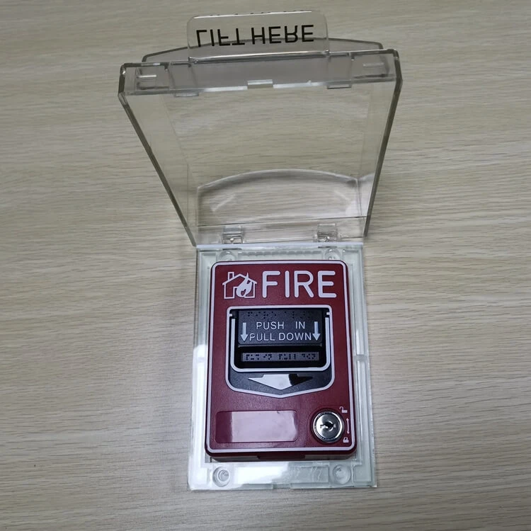 Emergency Push Button Pull Station Guard Manual Fire Alarm Button with Safety Housing/Cover