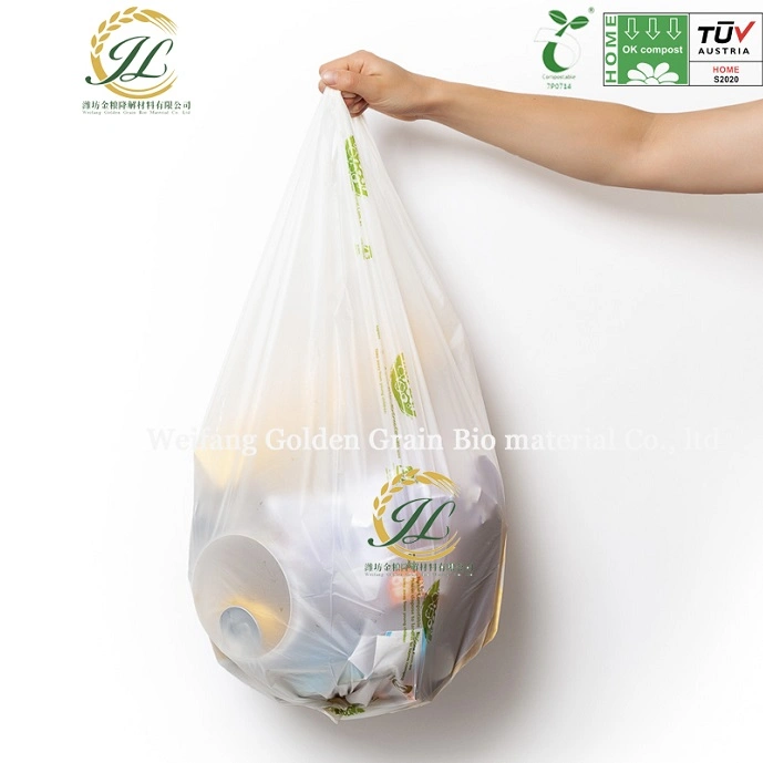 Pla Pbat موافق compost Home الخضروات الفاكهة Compostelable Bag Biodegrable حقيبة الخضار والفاكهة على اللفّة