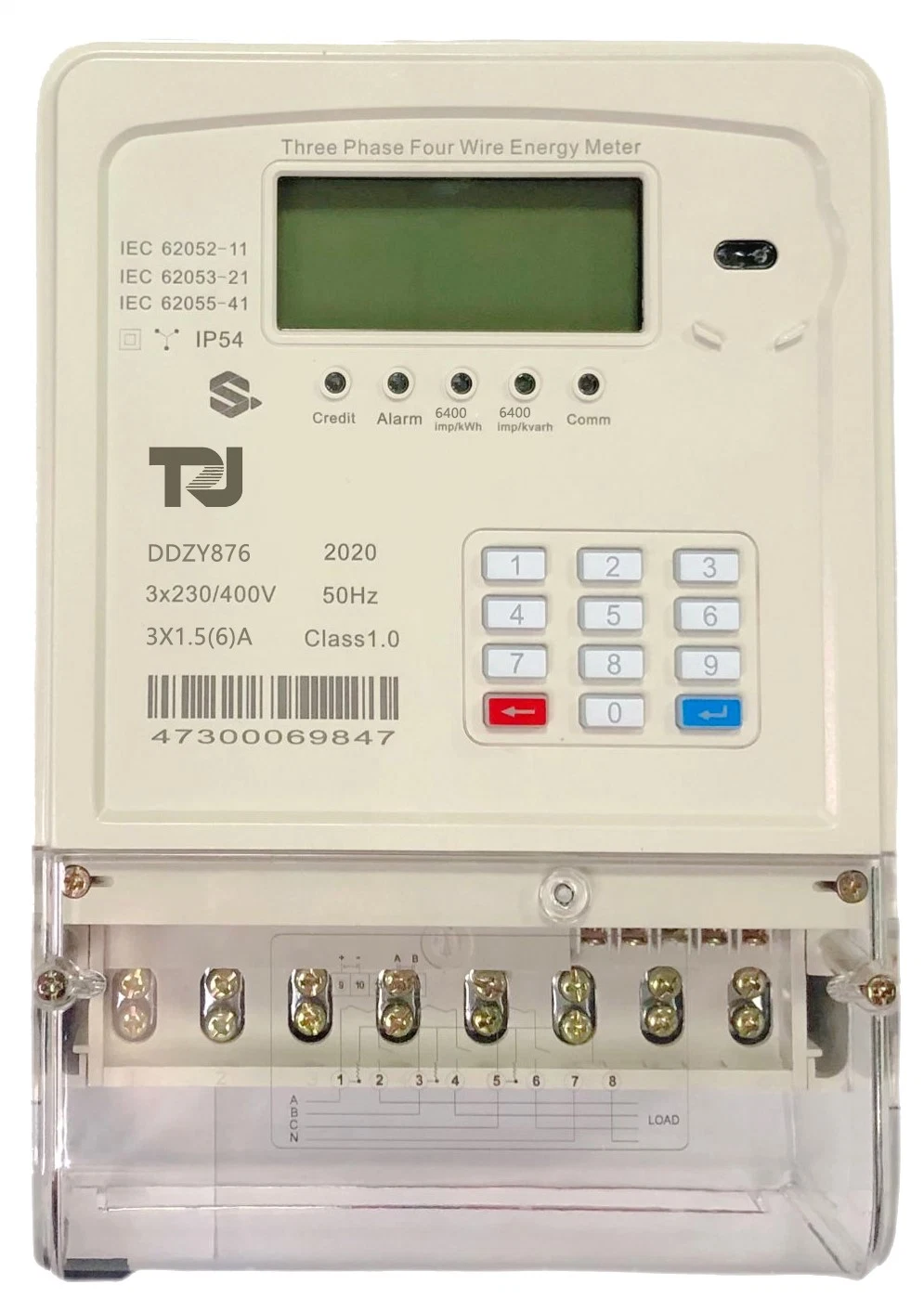 DTZY876 CT Meter STS Prepayment Postpayment Three Phase Four Wire Keypad Electronic RF LoRa PLC GPRS 3G 4G Module Communication Split Smart Energy Meter