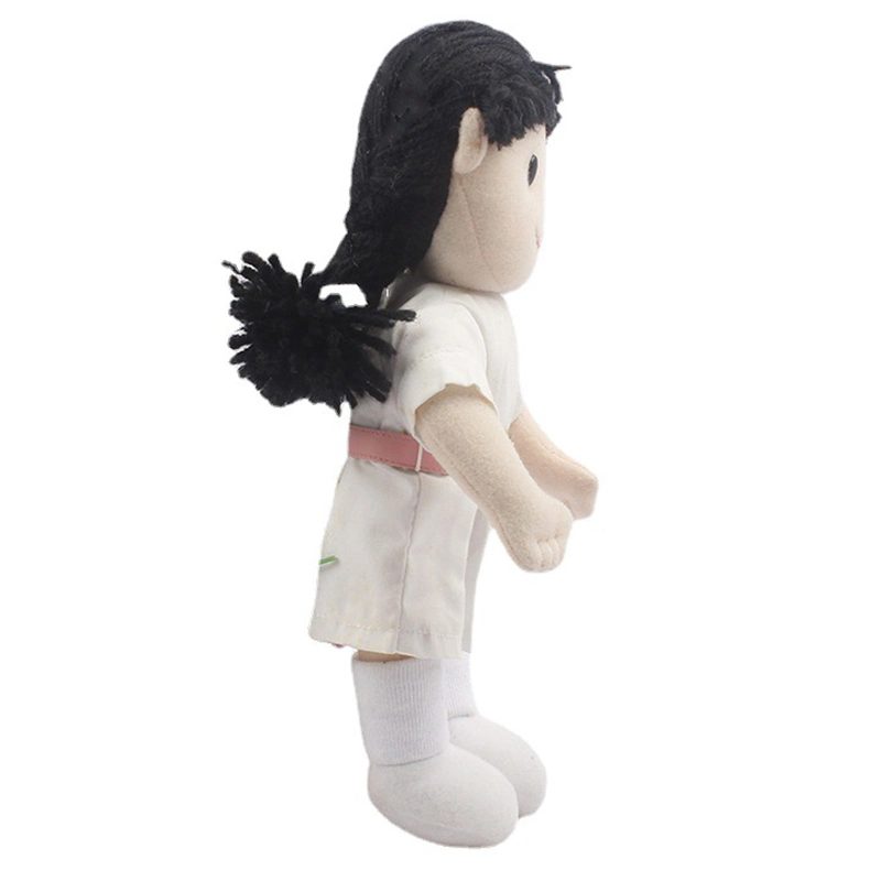 Customized 15cm Lovely Soft Plush Toy School Uniform Dressed Stuffed Fabric Dolls