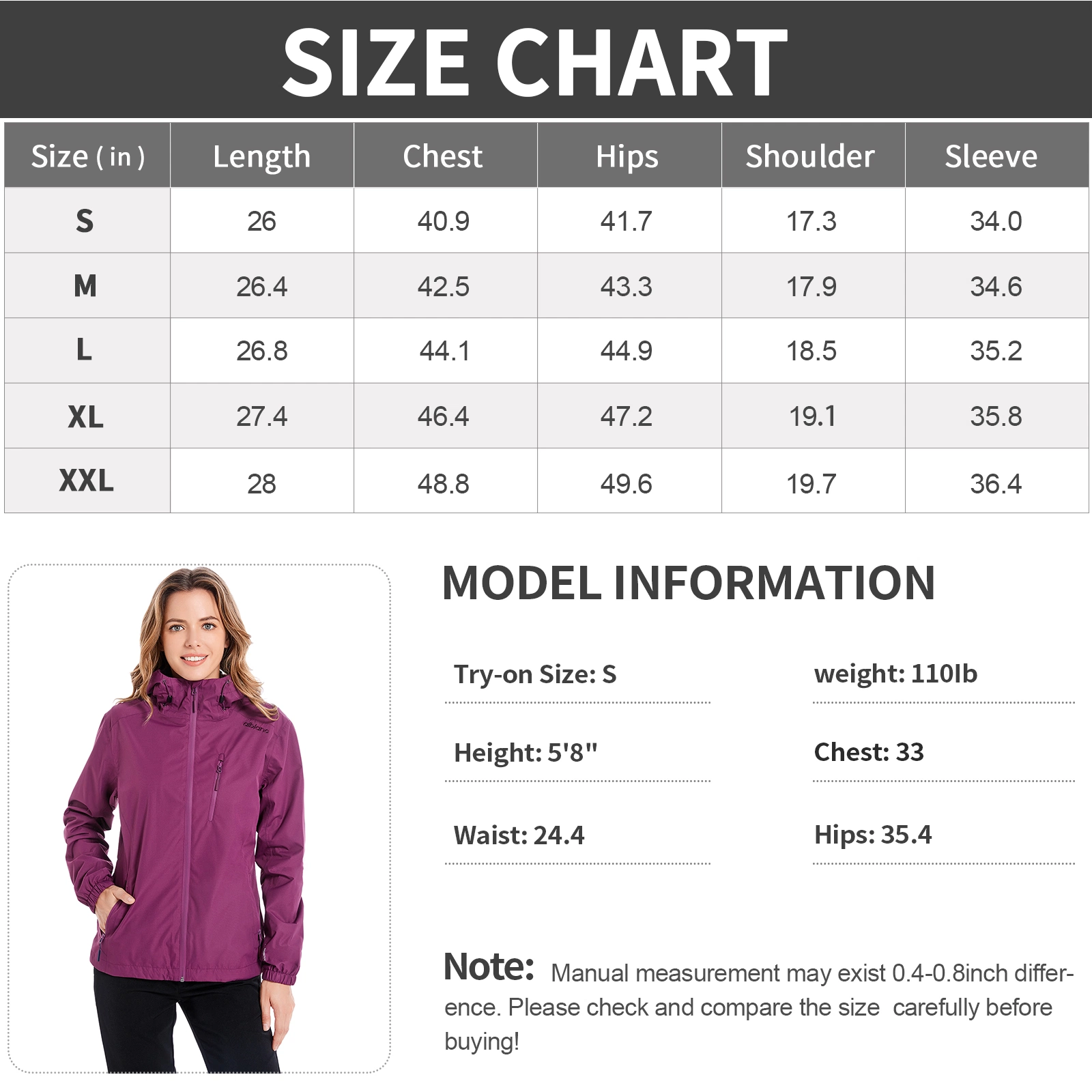 Women Windproof Breathable Claiming Outwear Waterproof Outdoor Sport Jacket with High quality/High cost performance  Fabric