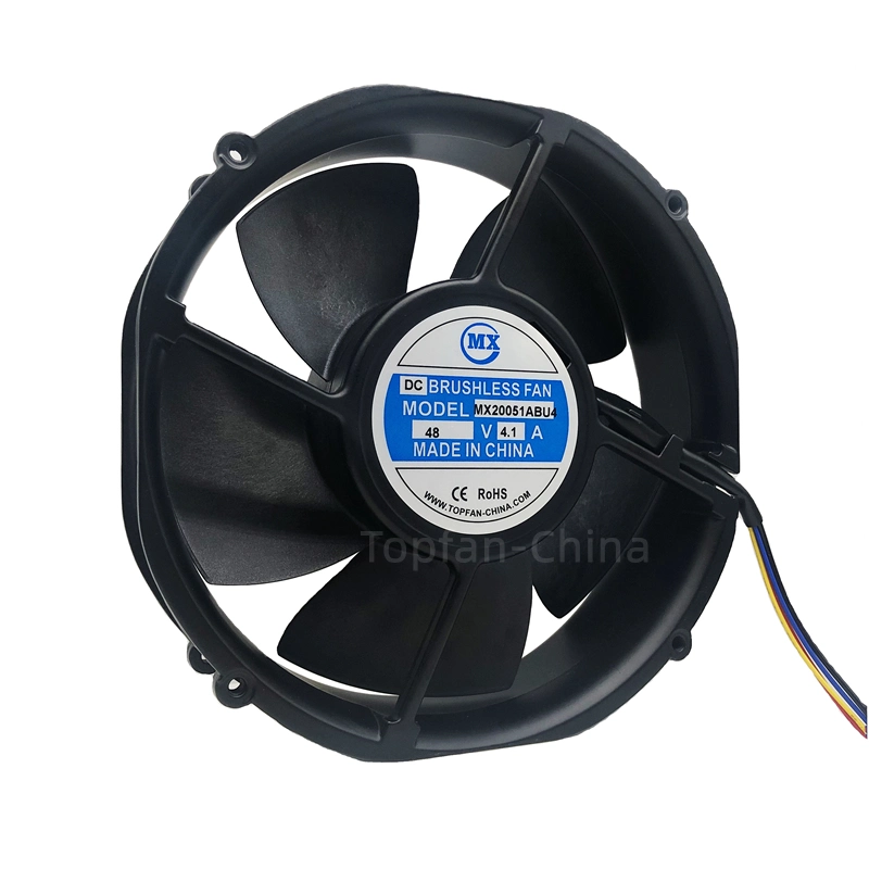 200mm Ventilador de alta velocidad 24V 48V IP54 1010cfm Ventilador de refrigeración Para armario eléctrico