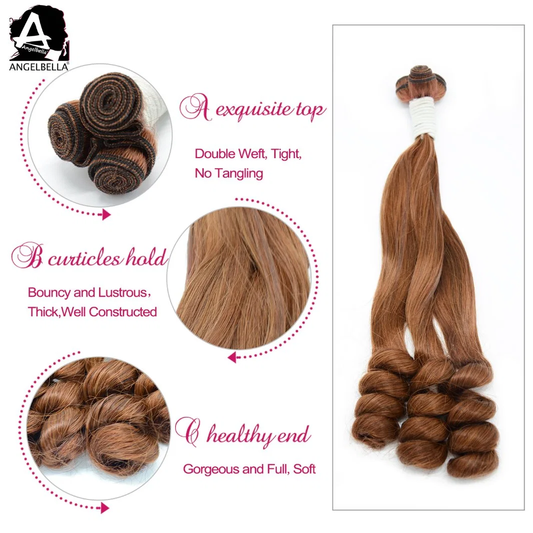 Angelbella Novo projeto Virgin Remy pacotes de cabelo solto Funmi Wave 33# Tecelagem de fio de cabelo