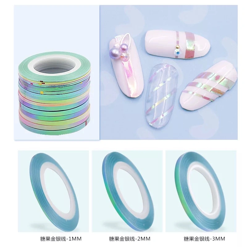 Pinky Color Stripping Tape Glitter Nail Striping Tape Nail Art