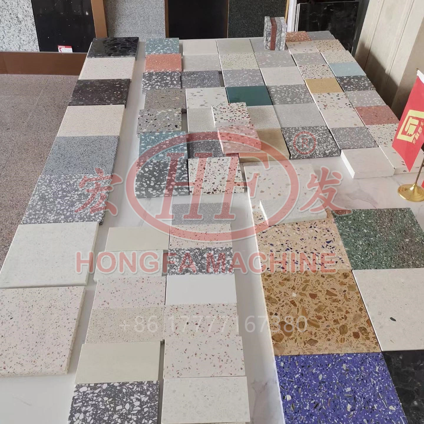 Automatic Terrazzo Tile Making Machine Concrete Terrazzo Paver Building Production Line Equipment