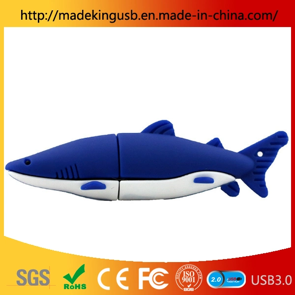 Los tiburones de PVC/ unidad Flash USB Pen Drive de personalización de animales marinos