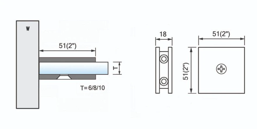 Pinzas de vidrio de latón para montaje en pared Conector para baño (L-2641)