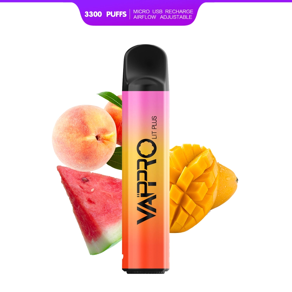 Mayorista mayorista Vappro Vappro Cigarrillo Electrónico Desechable Vape Encendido de bolitas de 3300 con 6 ml e-Liquido