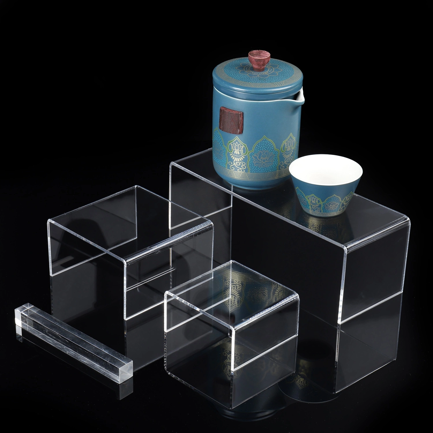 Custom Clear Countertop Box Acrylic Display Box for Show Tea Set