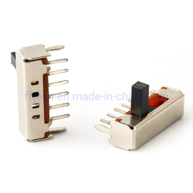 Fabricante China Sk-14D01 a través del agujero en ángulo recto PC Pin 0,3 a 30VDC Sp4t 4posiciones Conmutador selector Mini