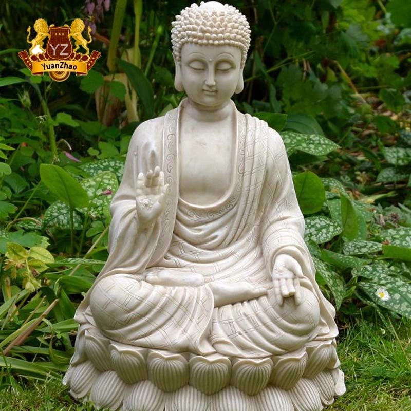 Neues Design Handschnitzerei Weißer Marmor Sitzende Buddha Statue Marmor Buddha-Skulptur Aus Stein