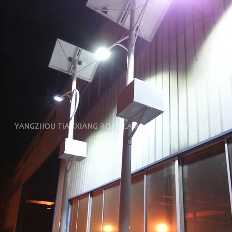 30W 60W 90W 100W Solar LED Street Lighting System Conical Galvanized Painting Color Pole