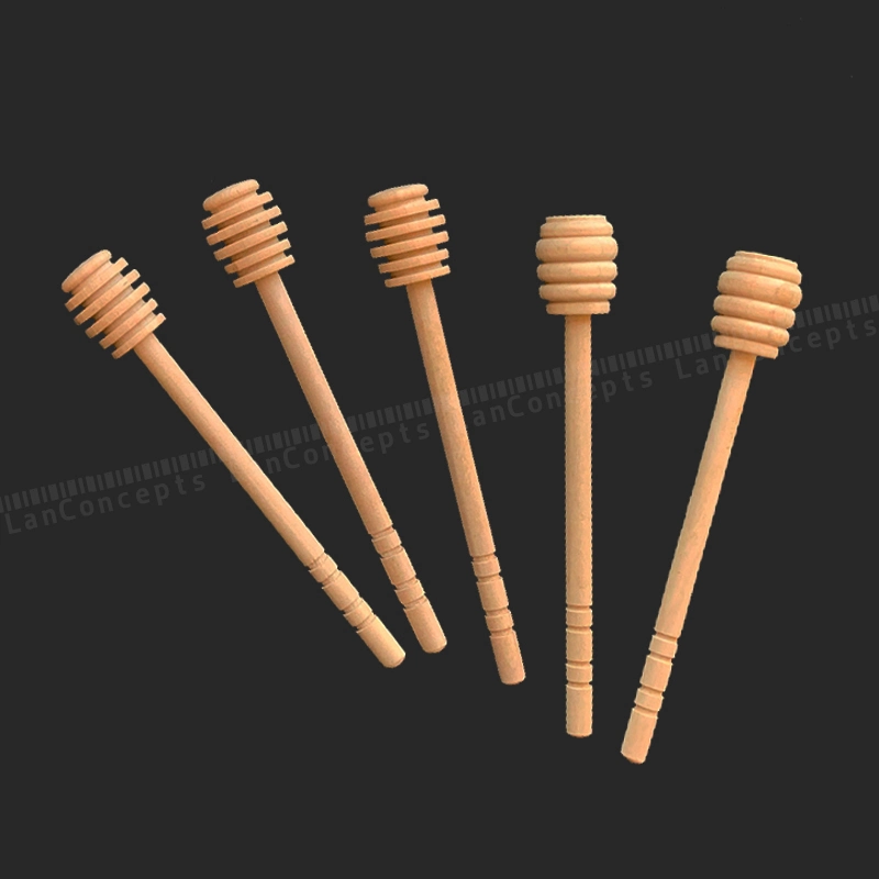 Manufacturer Wood Honey Stick Hot Selling Honey Stir Bar Kitchen Tools Wooden Dipper 8-16cm