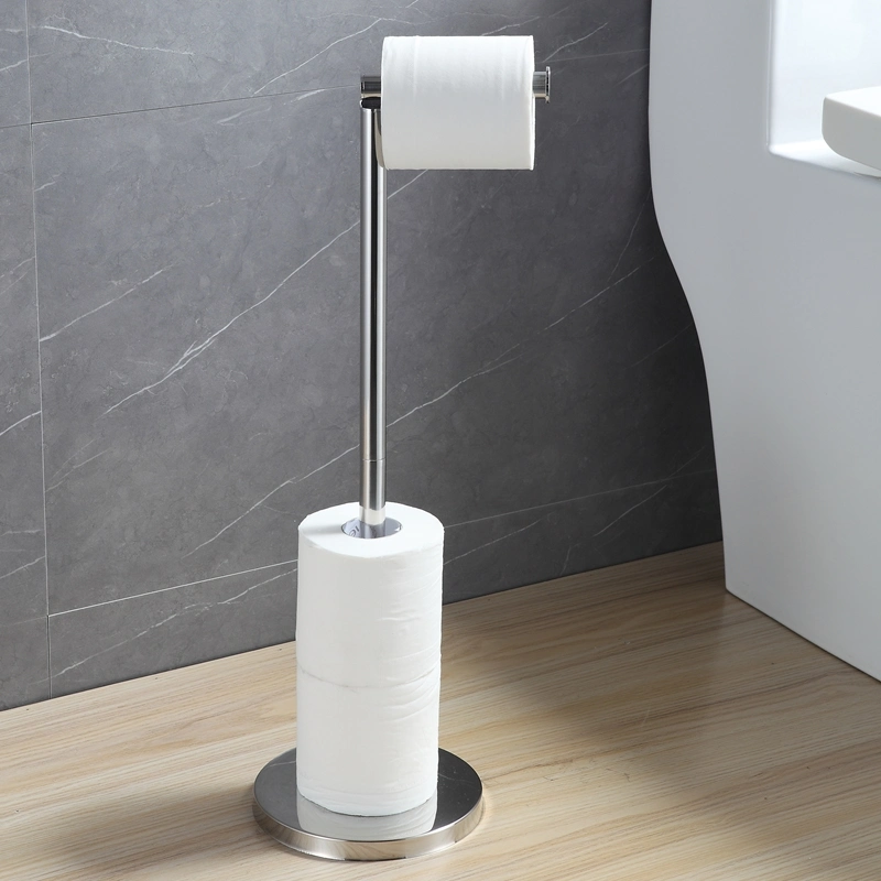 Custom Modern Bathroom Freestanding 304 Stainless Steel Stand Toilet Roll Holder
