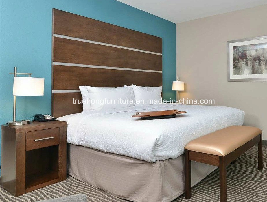 Black Ebony Wood Luxury Hotel Room Bed Furniture Whole Sale Economic Hotel Bedroom Set
