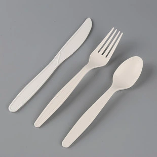 Biodegradabel Material PLA Spoon Polylactic Acid Fork Environmental Cutlery Sets