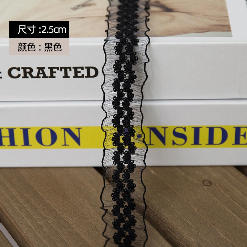 K3035 Black and White Spot Knitted Ribbon Mermaid Tail Webbing Clothing Elastic Belt Elastic Belt