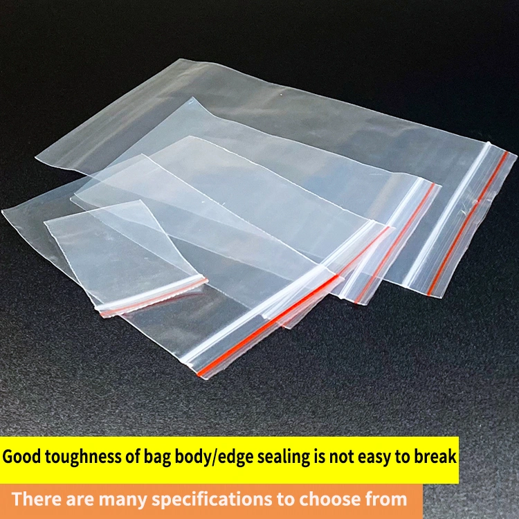 Fábrica de fornecedores da China em Stock Food Grade Grip Self Press Sacos transparentes de plástico de LDPE Poly Ziplock, recoáveis, para venda